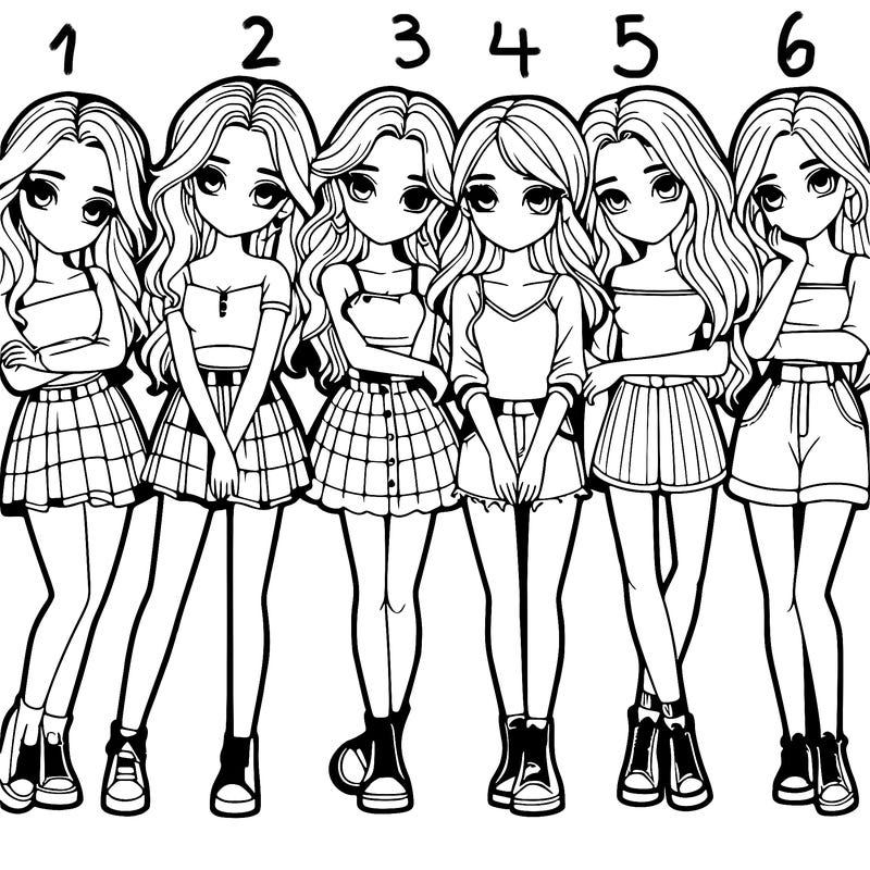 a group of girls realistic