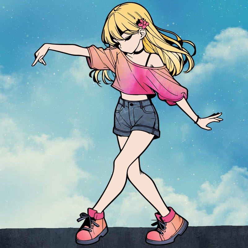 realistic girl danceing