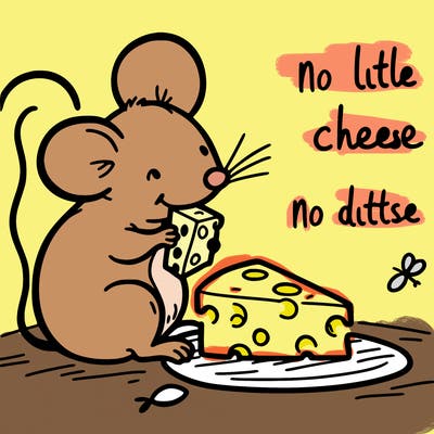 mouse eating cheese