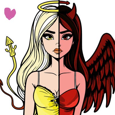devil vs angel realistic girl