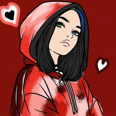 a realistic girl in a hoodie