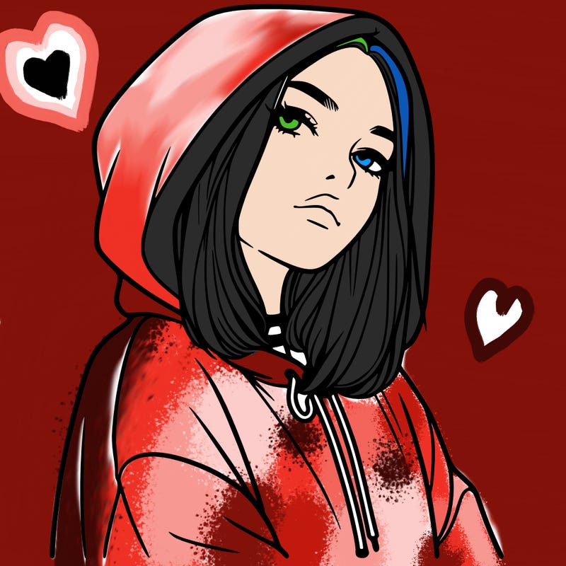 a realistic girl in a hoodie