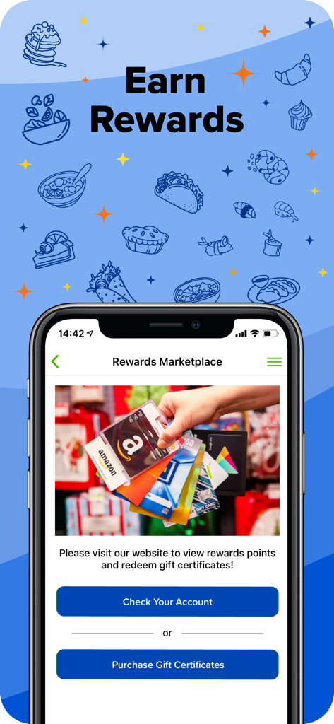 Woosh Delivery app screen showing the Earn Rewards marketplace where users can redeem gift certificates
