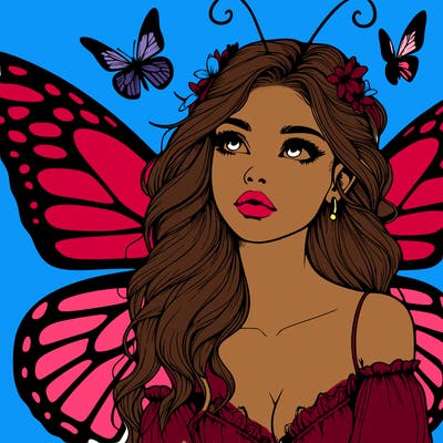 butterfly fairy realistic girl