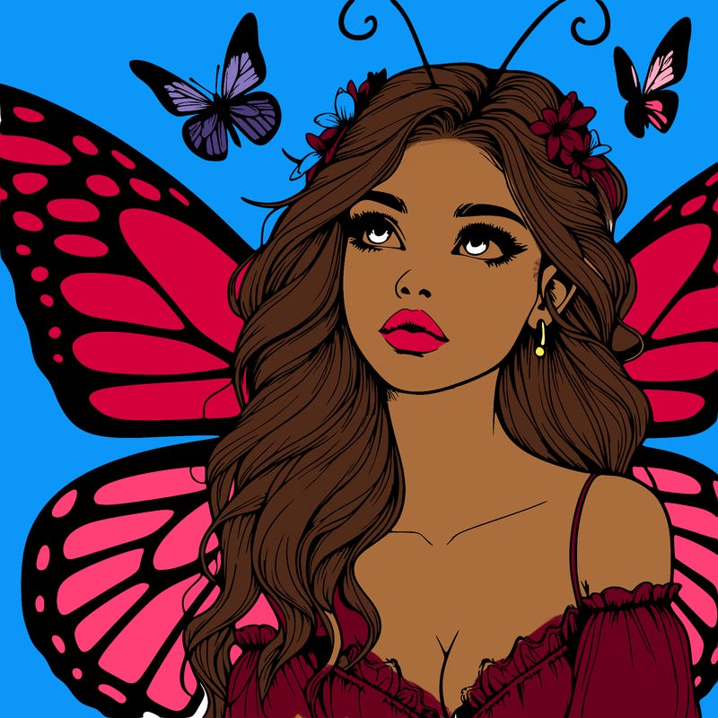 butterfly fairy realistic girl