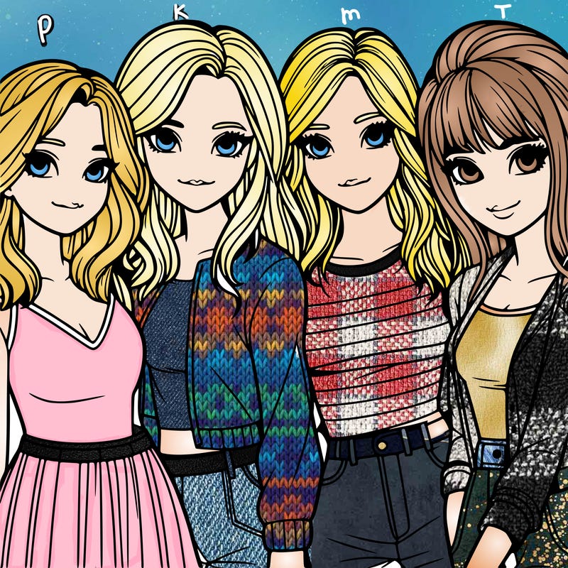 a group of girls realistic