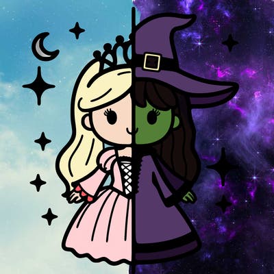 split princess and witch