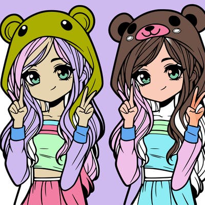 teen girl in animal costume