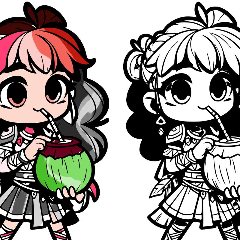 qiqi from genshin drinking coco milk