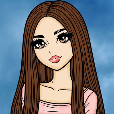 realistic girl with straight and long hair