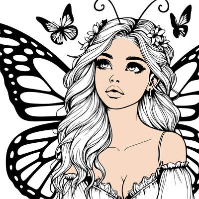 butterfly fairy realistic girl