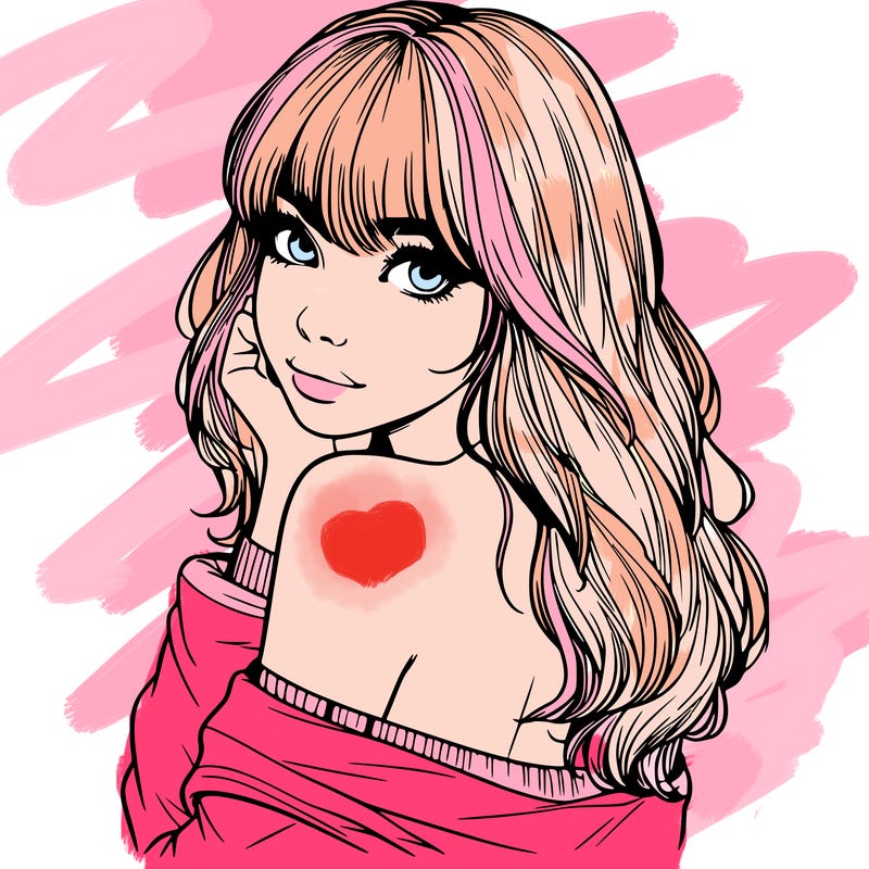 realistic girl with bangs looking over her shoulder