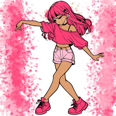 realistic girl danceing