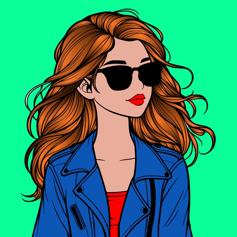 realistic girl with sunglasses
