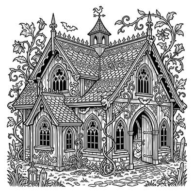 Discover a unique blend of rustic charm and dark elegance with our Gothic Poultry Barn coloring page. This intricate design invites you to transform a humble coop into a mysterious, artistic masterpiece.