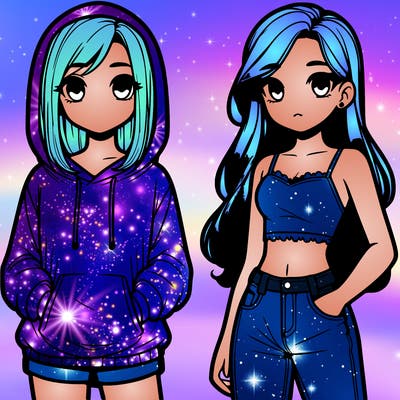 two teenager girls one wearing a hoodie and shorts and the other way and crop top and jeans