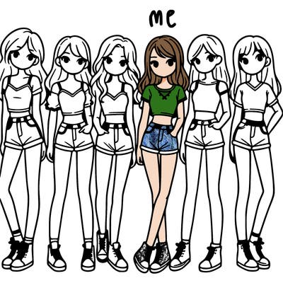 a group of girls wearing crop tops and shorts