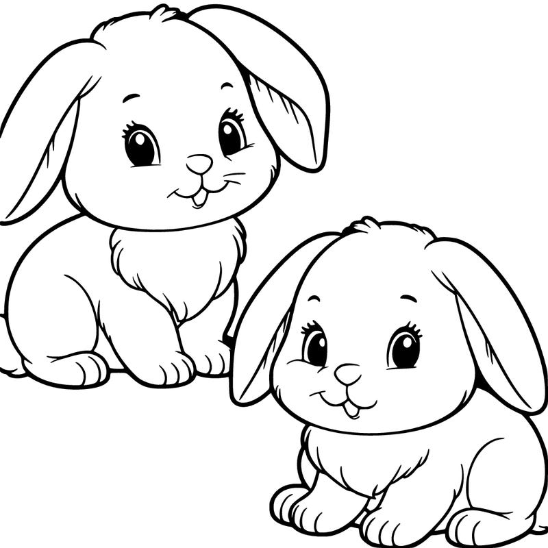 two light grey floppy eared rabbits