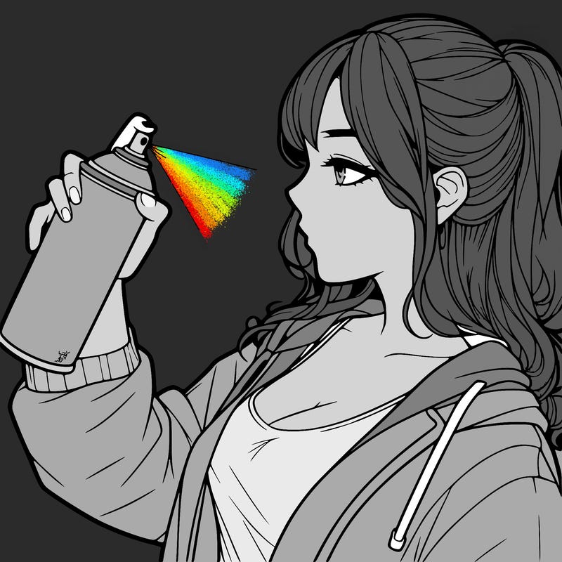 a realistic girl spray, painting