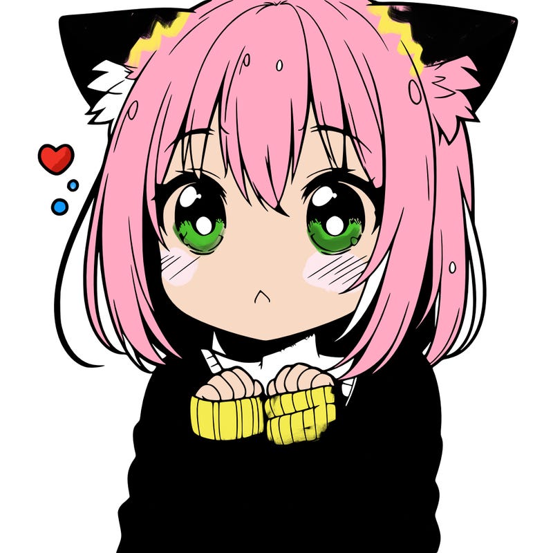 shy anime catgirl