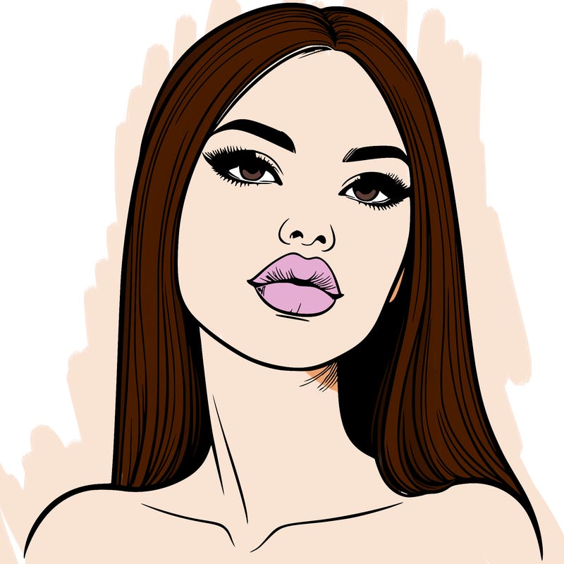 realistic woman with full lips