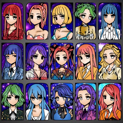 girls that look diffrent anime