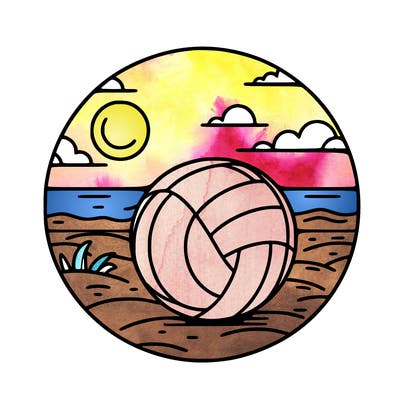 volleyball on a beach