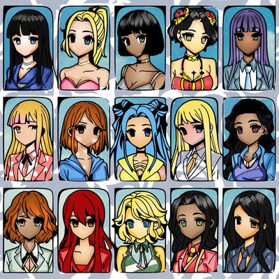 girls that look diffrent anime