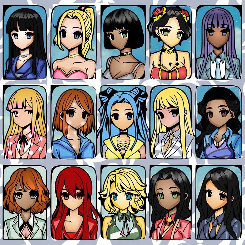 girls that look diffrent anime