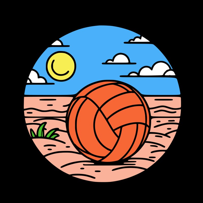 volleyball on a beach