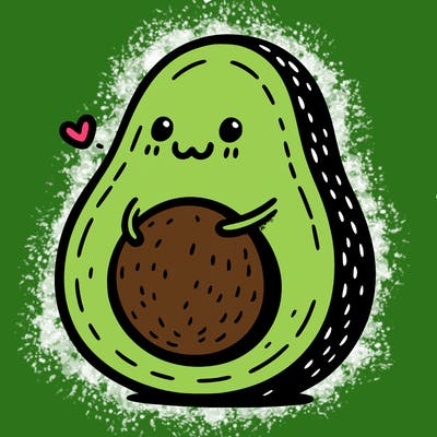 an avocado hugging an avocado