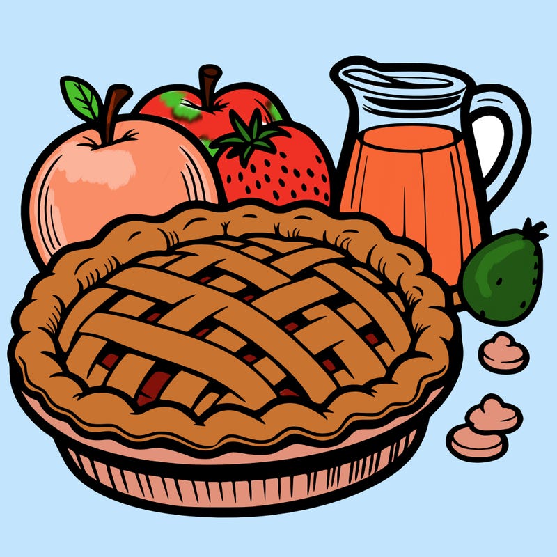 a pie of food