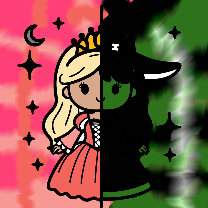 split princess and witch