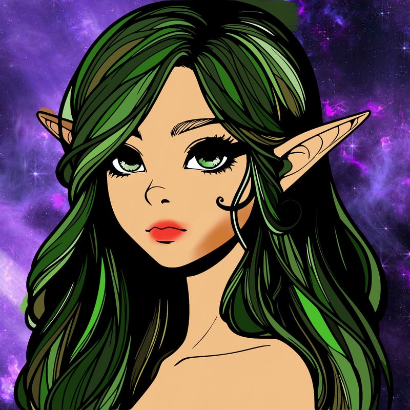 elf girl realistic dark fantasy