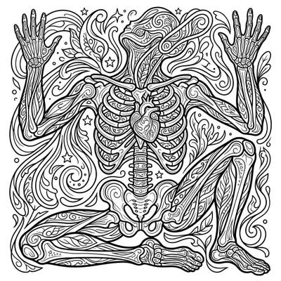 Explore the fascinating complexity of the human form with this unique abstract body parts coloring page. Featuring intricate designs and flowing lines, it offers a deeply engaging artistic challenge for adults and teens.