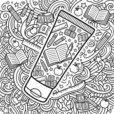 Blend creativity and education with this unique Back to School Concealer coloring page. Featuring a playful concealer tube surrounded by pencils, books, and apples, it's perfect for a relaxing artistic break.