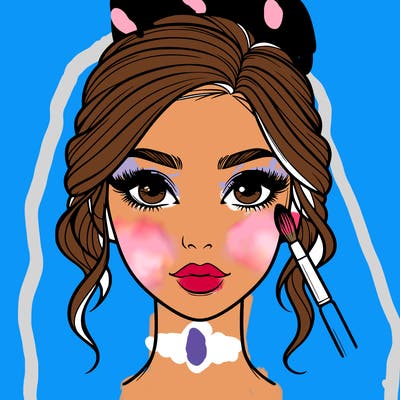 realistic person with makeup