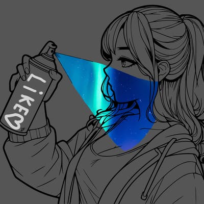 a realistic girl spray, painting