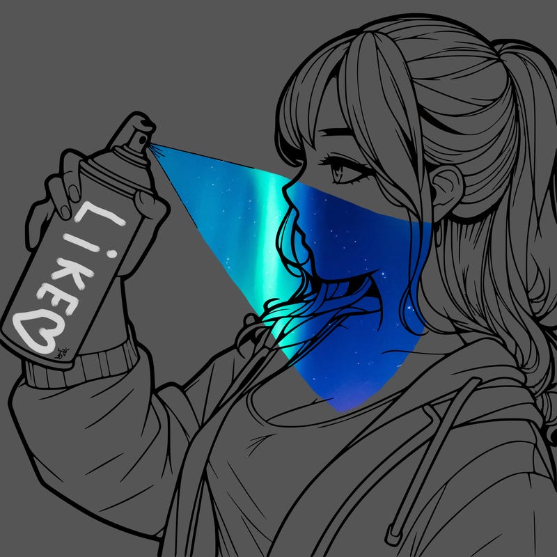 a realistic girl spray, painting