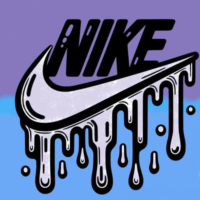 dripping nike logo