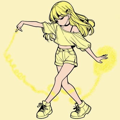 realistic girl danceing