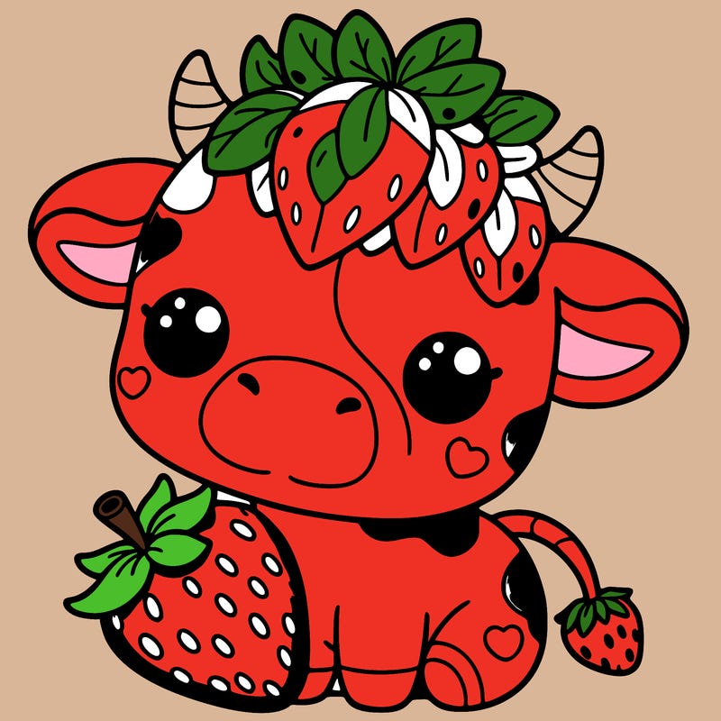 cute strawberry cow