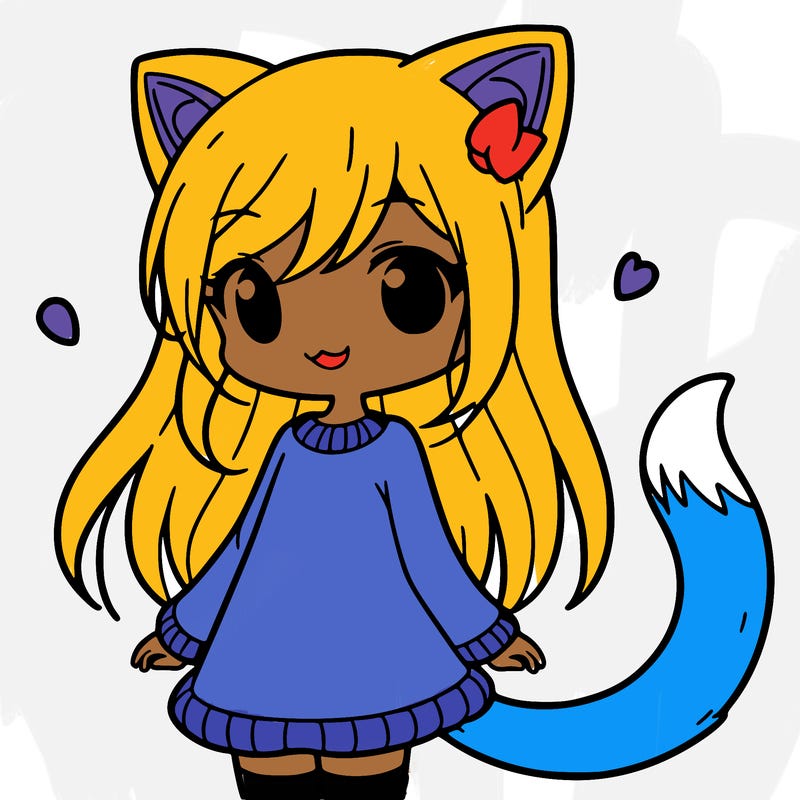 girl with cat ears and tail