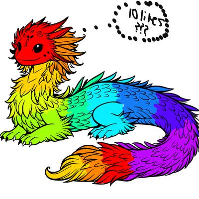 long fluffy water dragon