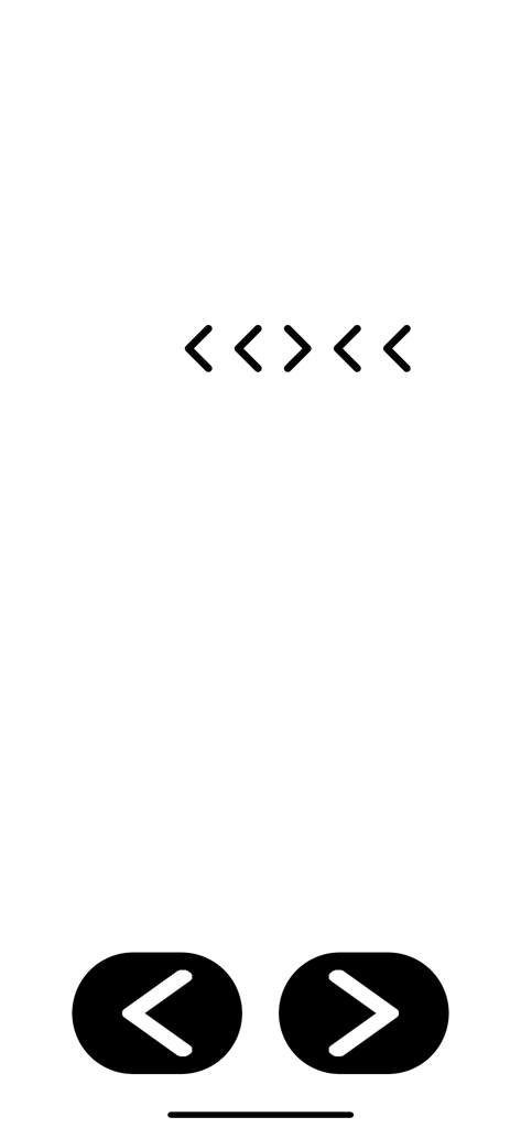 C2 Flanker Task - Interface do aplicativo C2 Flanker Task mostrando uma sequência de setas direcionais e botões de resposta para teste cognitivo.