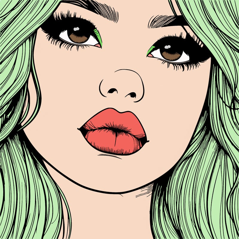 really realistic girl with lips