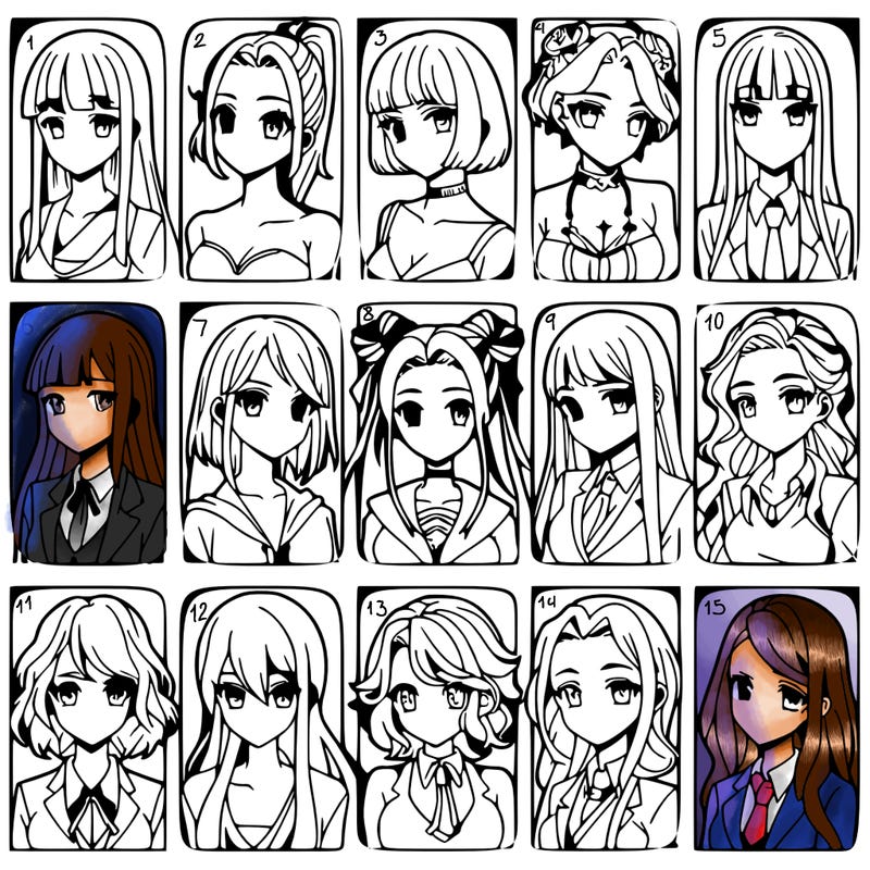 girls that look diffrent anime