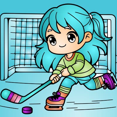 girl playing hockey