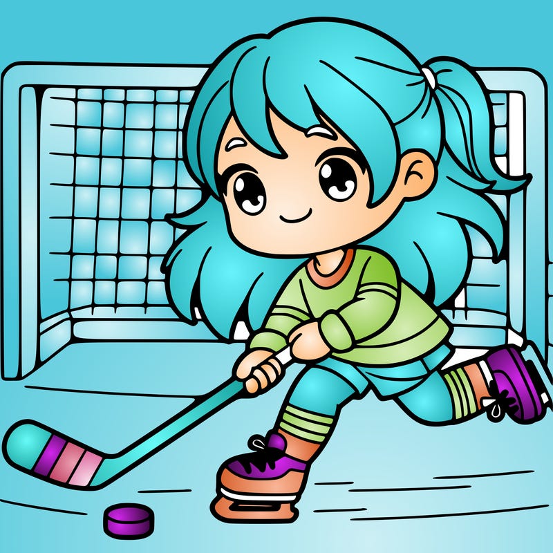 girl playing hockey