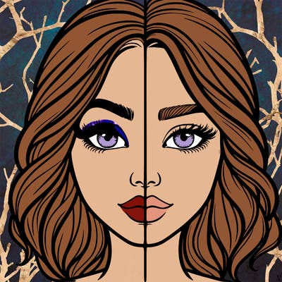 realistic girl split half